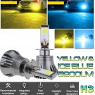 H3 LED Fog Driving Light Bulb 3K Yellow + 8K Ice Blue Dual Color w/ Strobe Mode