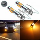 2pcs H3 Amber CREE LED Projector Bulb High Power Fog Light Daytime Running Light