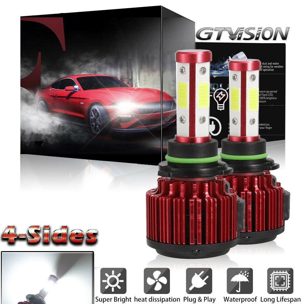 2Pc 4-Side LED Headlight kit 9006 6000K Low Beam for 2005-2016 Mitsubishi Lancer