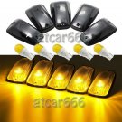5 Smok Cover Roof Cab Marker Light + T10 Amber LED For 88-02 Chevy C/K 1500-3500