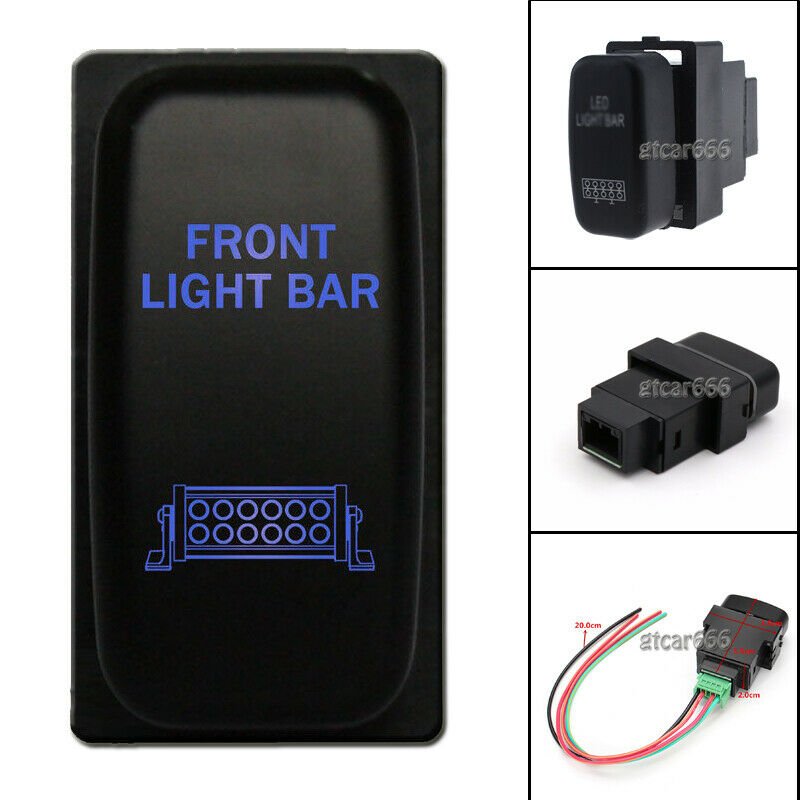 "FRONT LIGHT BAR" ON-OFF Blue LED Push Switch For Mitsubishi Pajero Triton MN ML