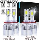 4x H11 H16 LED Headlight Kit Low Beam Fog Light Bulbs For 2007-2014 Toyota Camry