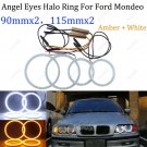 4x For Ford Mondeo MK3 2002-07 Headlight Amber&White Cotton Angel Eyes Halo Ring