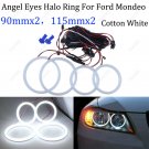 4x For Ford Mondeo MK3 2002-2007 Headlight White Cotton Angel Eyes Halo Ring Kit