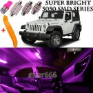 12 x Ultra PINK Interior LED Lights Kit + TOOL For 2007 - 2017 Jeep Wrangler