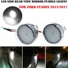 2x White LED Side Rear View Mirror Puddle Lights For Ford Fusion 2013-2017 Escap