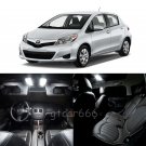 8 x Xenon White LED Interior Lights Package Kit For Toyota Yaris 2012 - 2014