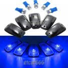5X Cab Marker Light Smoke Cover + 5050 Blue LED + Base For GMC Chevy C1500-3500