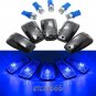 5X Cab Marker Light Smoke Cover + 5050 Blue LED + Base For GMC Chevy C1500-3500