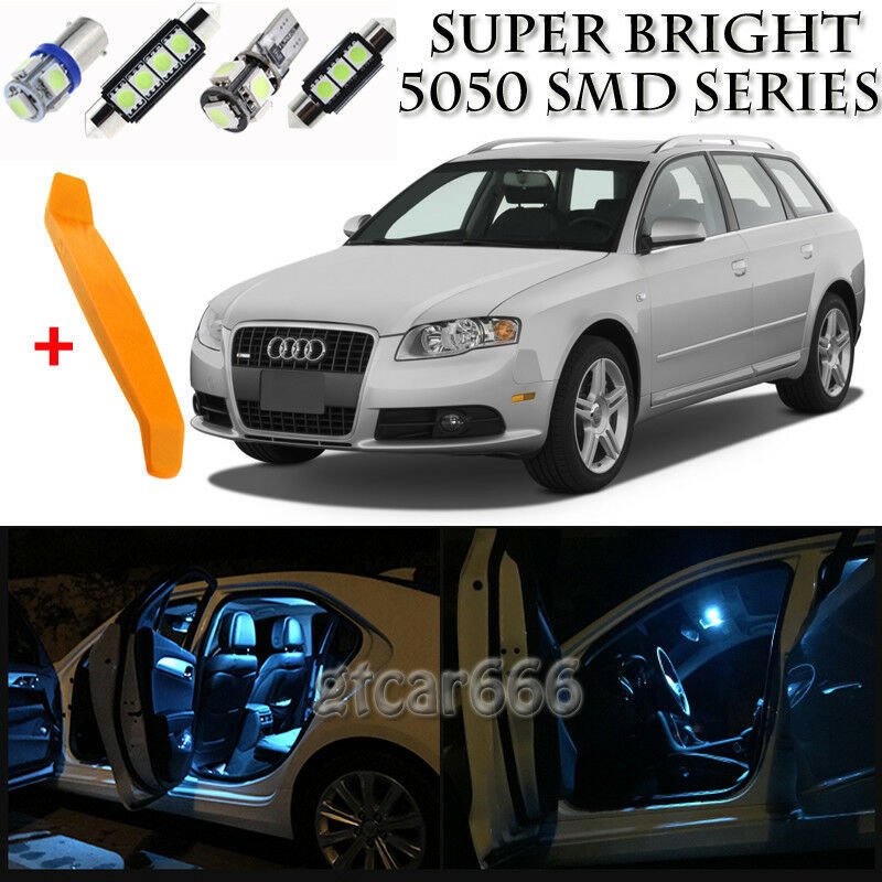 23 x Ice Blue Interior LED Lights Kit + TOOL For 2002 - 2008 Audi A4 S4 B6 B7