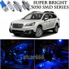 For Subaru Outback 2000-2017 Blue LED Interior Kit + White LED License Light 8PC