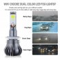 881 898 LED DRL Fog Light Bulb Dual Color Yellow + Ice Blue For Hyundai Accent
