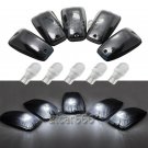 5X Smoke Lens Cab Marker Roof Light Set + 5X White LED Lights Bulb For Chevy GMC