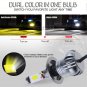 2X H7 Upgrade LED Fog Light Bulbs Dual Color w/ Flash Mode 6K White + 3K Yellow