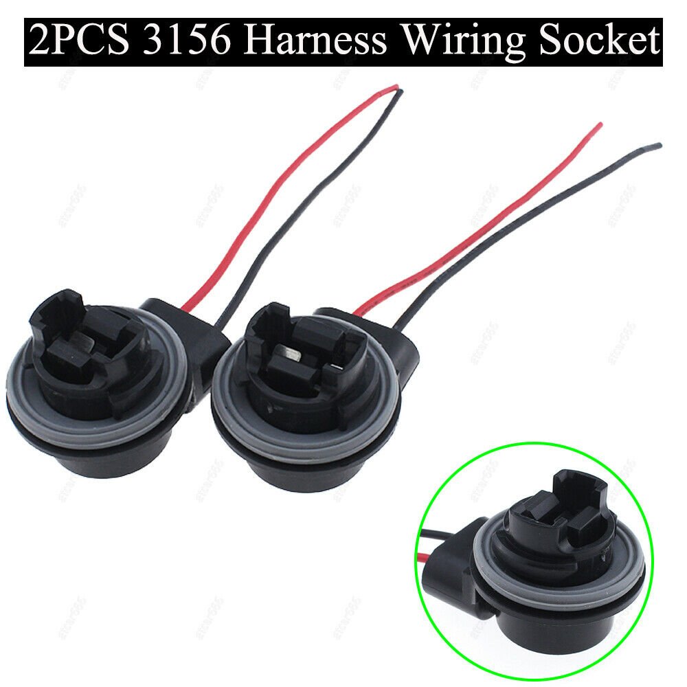 2x 3156 3155 LED Bulb Socket Harness Turn Signal Light Decoder Wire Plug Adapter