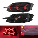 2x Red Lens Rear Bumper Reflector LED Tail Stop Brake Light For Honda Civic 2017