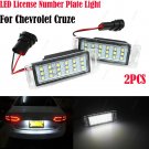 2Pcs LED License Number Plate Lights 6000K White For Chevrolet Cruze 2010-2014