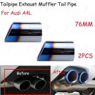 For Audi A4L Grilled Blue Chrome Stainless Steel Exhaust Tail Muffler Tip Pipe