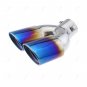 Twins Rear Bent Exhaust Dual Pipe Chrome Muffler Tip Tailpipe Cover Durable 63mm