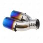Twins Rear Bent Exhaust Dual Pipe Chrome Muffler Tip Tailpipe Cover Durable 63mm