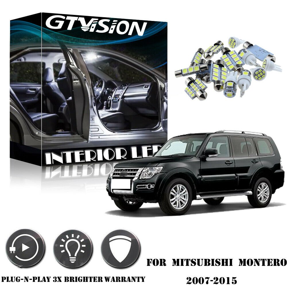 13pcs White LED Lights Interior Package Kit For Mitsubishi Montero Pajero 07-15