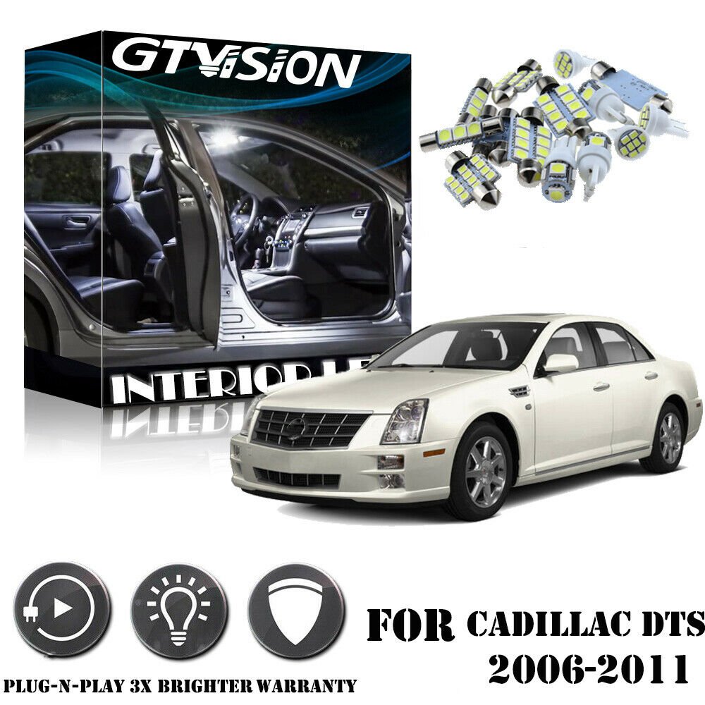 14Pcs Super Bright White LED Interior Lights Package Kit For Cadillac DTS 06-11