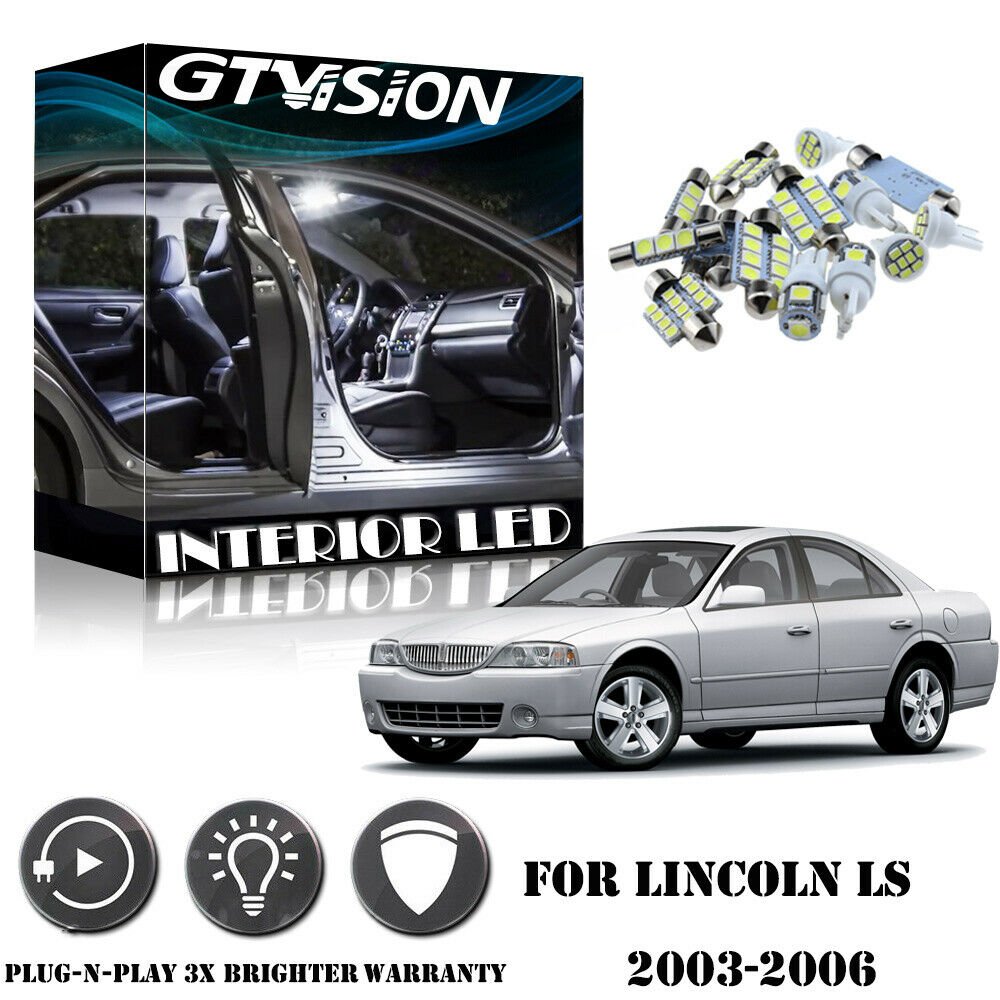 10Pcs Bright White Kit LED Interior Car Light For 2003 2004 2005 2006 Lincoln LS