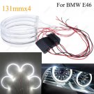 4x 131MM White 6000K Halo Ring Light Lamp LED Angel Eyes For BMW E36 E38 E39 E46