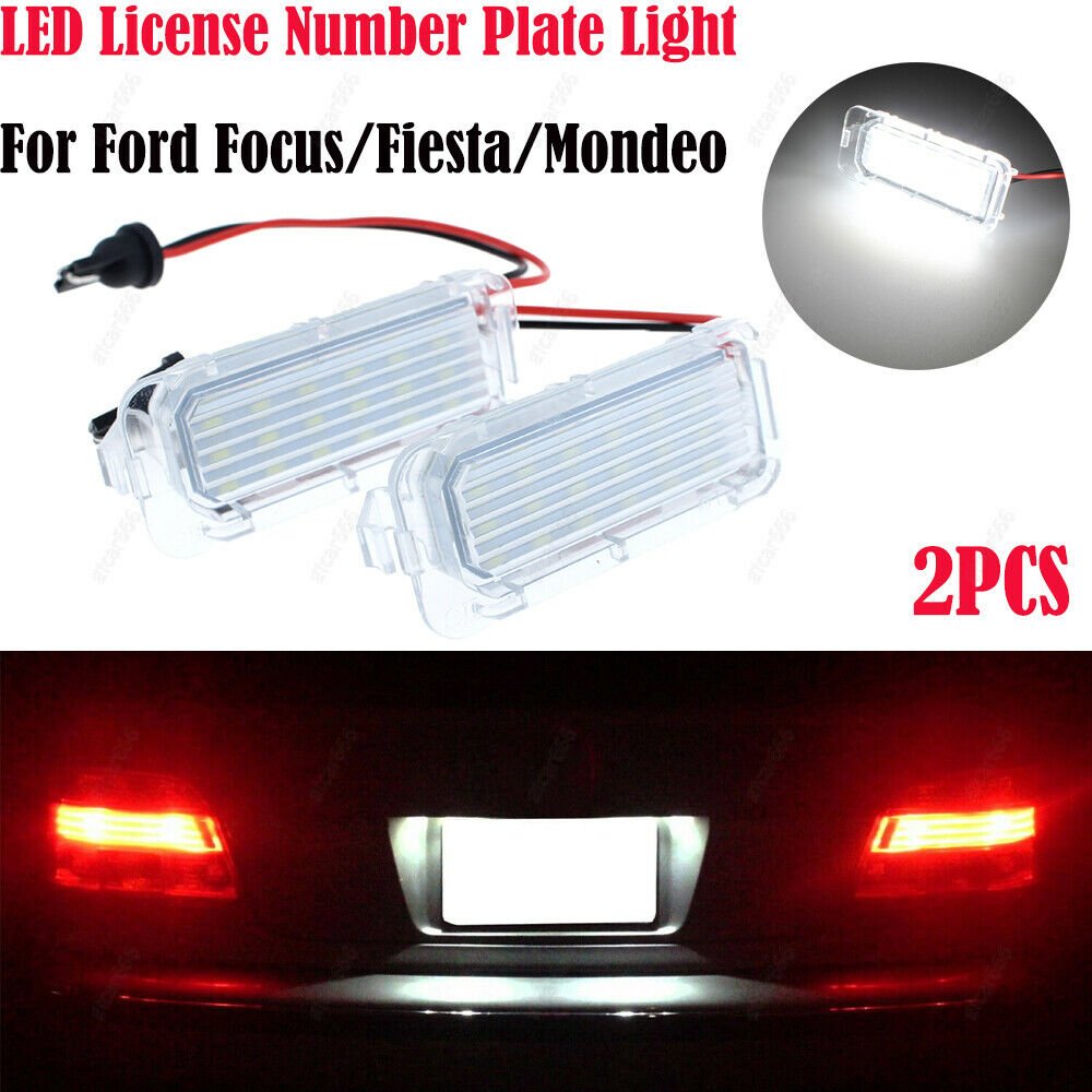 2x LED Licence Number Plate Light For Ford Fiesta Focus C-Max Kuga Mondeo Jaguar