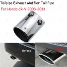 1x Chrome Stainless Steel Rear Exhaust Tail Muffler Pipe For Honda CR-V 2003-13
