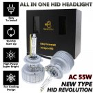 2Pcs ALL IN ONE Xenon HID Headlight Bulbs Kit AC 55W H7 6000K Super Bright White