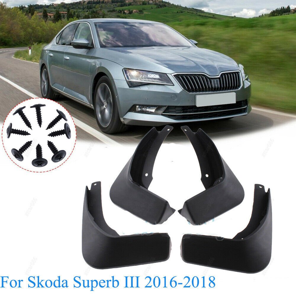 4x Mud Flap Splash Guard Mudguards Front Rear Fender For 16-18 Skoda Superb III