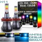 2X H8 H11 H9 LED Fog Light Bulbs Dual Color Still / Flash Mode White + Ice Blue