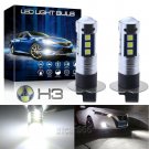 2x H3 12V LED Fog Light Bulb Driving Light Replacement Bright 6500K Bright White