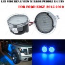 2x LED Side Mirror Rear View Under Puddle Lights Blue Lamp For Ford Taurus 15-19