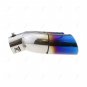 Bent Stainless Steel Exhaust Dual Pipe Chrome Muffler Tip Tail Pipes Cover 63mm