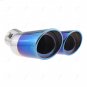 Bent Stainless Steel Exhaust Dual Pipe Chrome Muffler Tip Tail Pipes Cover 63mm