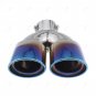 Bent Stainless Steel Exhaust Dual Pipe Chrome Muffler Tip Tail Pipes Cover 63mm