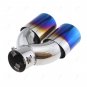 Bent Stainless Steel Exhaust Dual Pipe Chrome Muffler Tip Tail Pipes Cover 63mm