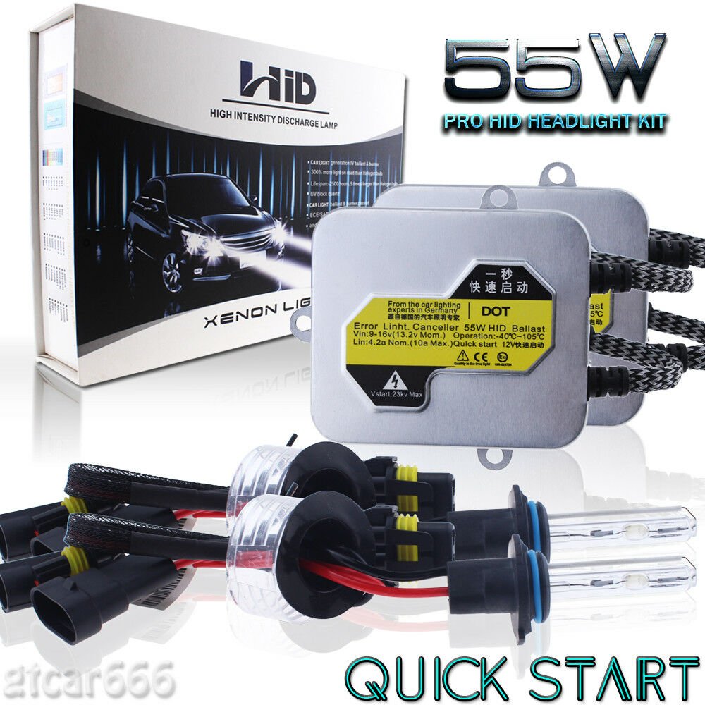 9006 HB4 AC 55W QUICK START Slim HID Xenon Headlight Conversion Kit 5000K 6K 8K