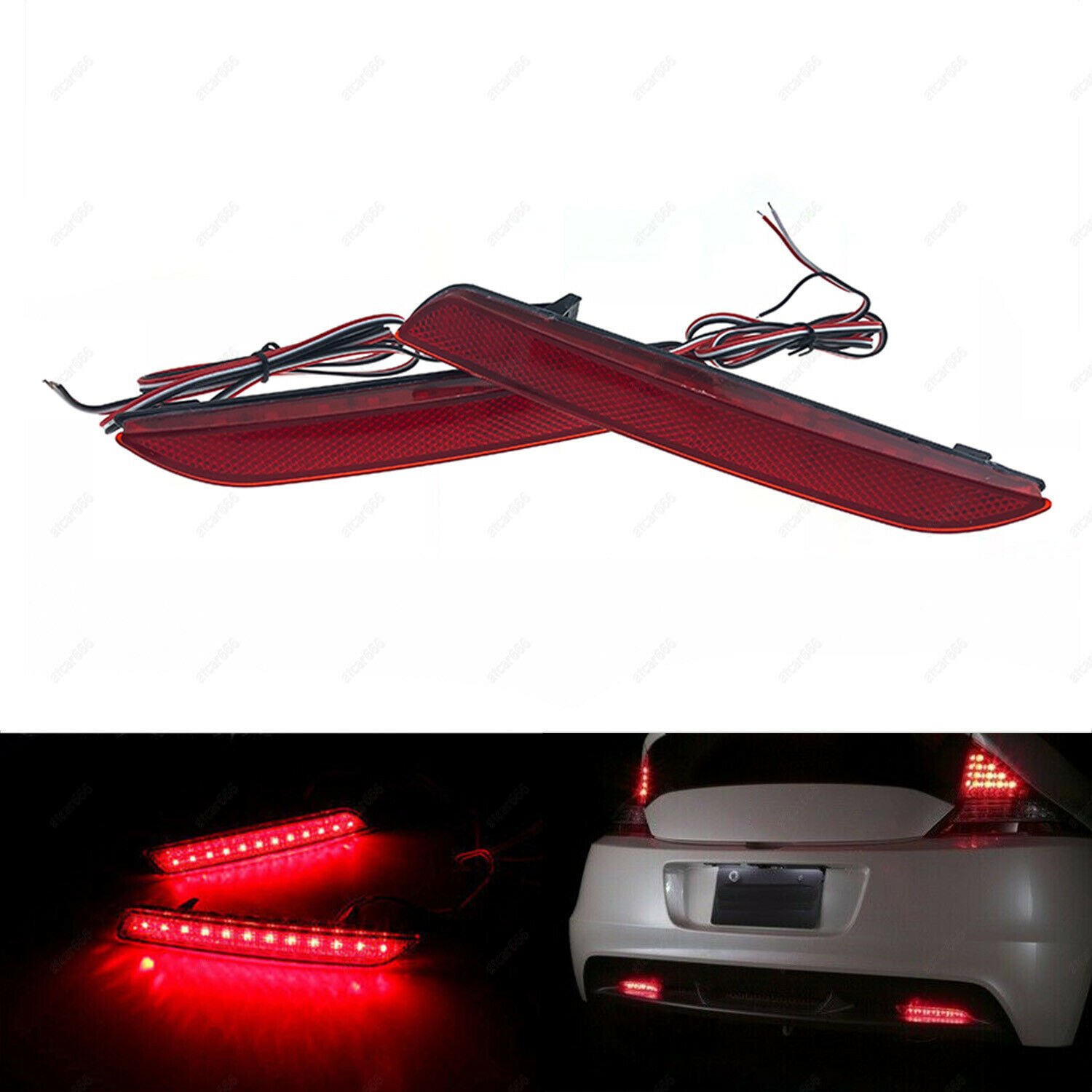 2Pcs LED Lens Rear Bumper Reflector Brake Light For Honda CR-V 2012 Waterproof