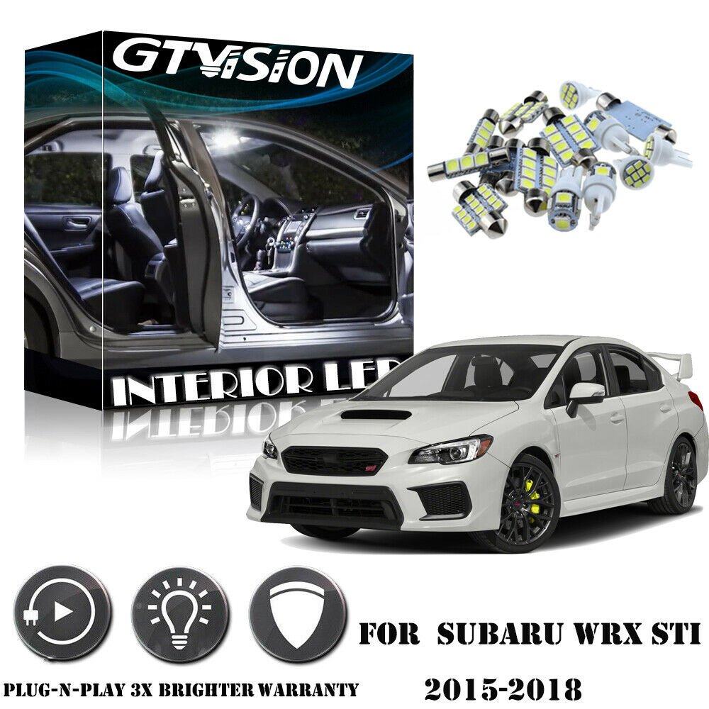 10Pcs White LED Lights Interior Package Kit For 2015- 2018 Subaru WRX STI +TOOL