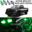 For Dodge Ram 1500 2500 3500 2009-2016 Green LED Interior + License Light Kit 8X