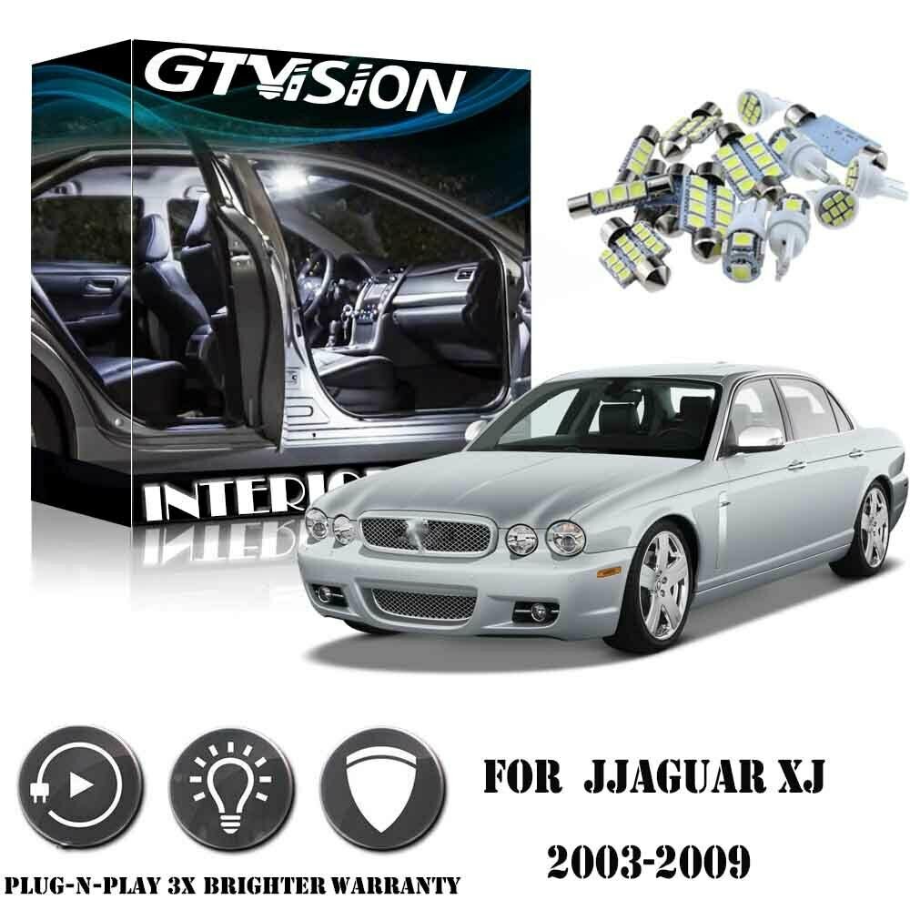 22x Xenon Super White Interior LED Light Package Kit For 03-09 Jaguar XJ XJ8 XJR
