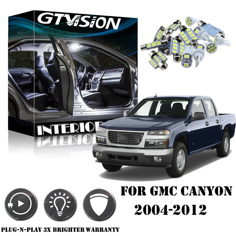 12x Super Bright White LED Light Interior Package Kit For GMC Canyon 2004-2012