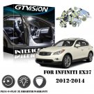 14pcs LED White 6K Lights Interior Kit For Infiniti G37 EX37 FX37 JX35 2012-2014