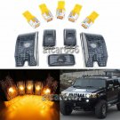 5pc Top Roof Cab Marker Light Cover Smoke Lens for 2003-2009 Hummer H2 SUV SUT
