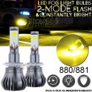 880 881 5200LM High Power Amber Yellow COB LED Foglight Fog Light Conversion Kit