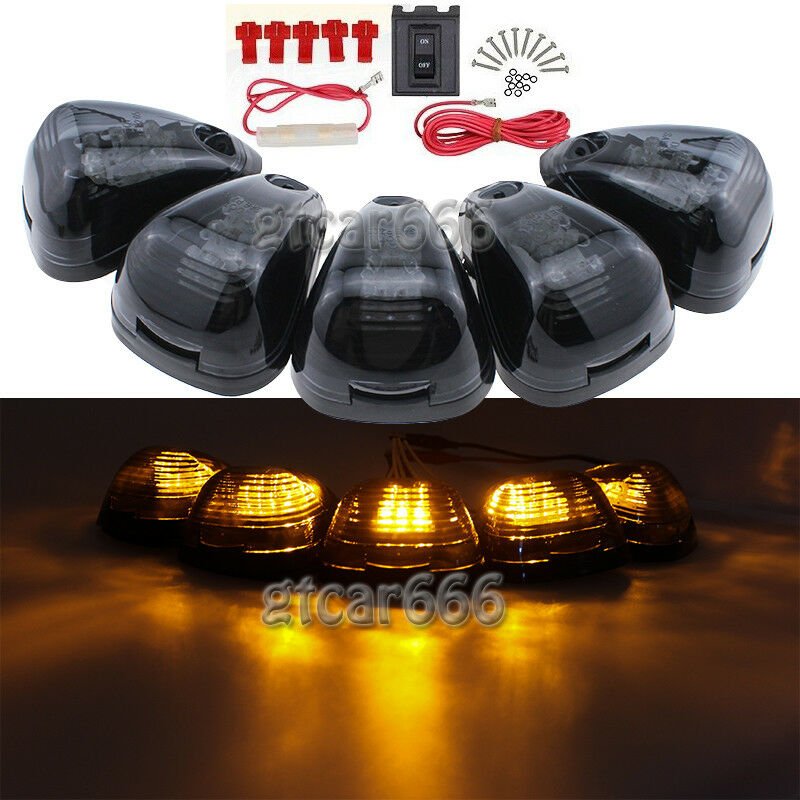 Smoke Lens Cab Marker Lights Amber LED Assembly for 1999-2016 Ford E/F-250 F-350