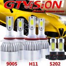 H11 9005 High Low LED Headlight 5202 Fog Bulbs For 07-2015 Chevy Silverado 1500